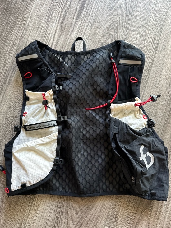 Flipbelt Accessories - Black & White Trail Running Hydration Vest with Red Accents